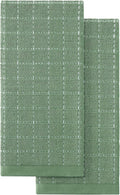 Homaxy 100% Cotton Terry Kitchen Towels, 2 Pack, Grass Green | Ultra Soft and Absorbent Dish Towels for Kitchen, Suitable for Drying and Washing Dishes