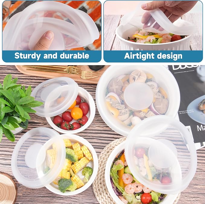 Silicone Lids for Corningware 1.5 Quart Round Dish, 1 Pack Reusable Covers for CorningWare F-5-PC French White Baking Dish (Dish not Included) Dishwasher & Microwave & Freezer Safe