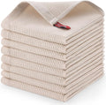 Homaxy 100% Cotton Waffle Weave Dish Cloths, 8 Pack, Beige | Soft and Absorbent Dish Towels, 12 x 12 Inches Quick Dry Dish Rags