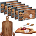 6 Sets Bridal Shower Favor Prizes Charcuterie Board,Acacia Color | Acacia Wood Cheese Board with Knife Fork Thank You Tag, Gift Box for Guests, Valentines Wedding Baby Shower Party Favors