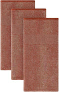Homaxy 380 GSM Cotton Premium Kitchen Towels 3 Pack, 18"x 28", Rust | Flat and Terry Dish Towels, Highly Absorbent Tea Towel Set with Hanging Loop, Soft Utility Kitchen Hand Towels