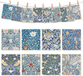 8 Pcs Foliage Swedish Dishcloths Vintage Blue Floral, 7 x 8 Inch | Retro Flower, Cotton, Kitchen Towel, Absorbent, Dish Towel, for Home Kitchen Housewarming Cleaning