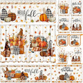 13 Pcs Fall Thanksgiving Kitchen Set with Pumpkin Towels Nonslip Mats Curtains Fall Valance Pot Holders Oven Mitts for Home Cooking Grilling Gift Harvest Autumn Home Decor