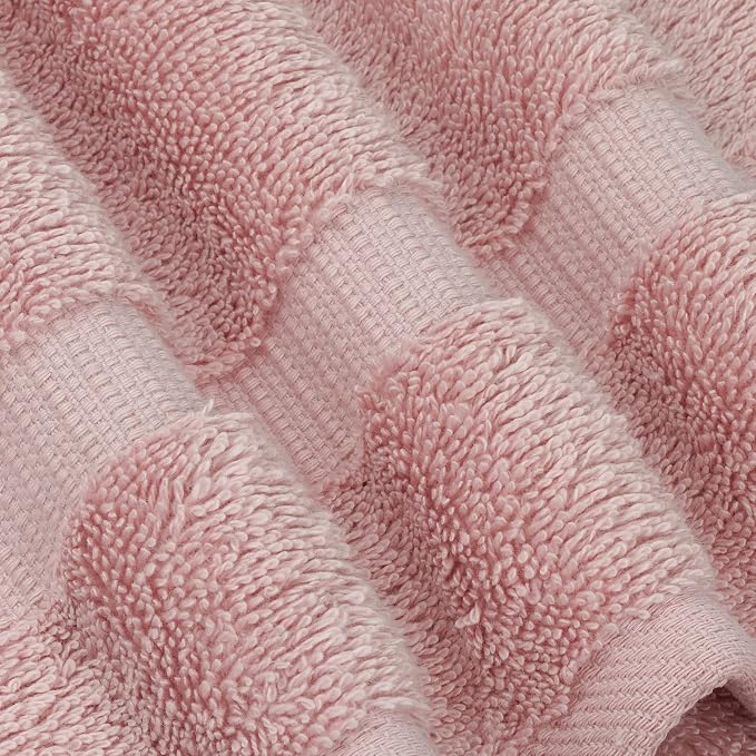 Chakir Turkish Linens 4 Piece Bath Towel Set, 100% Cotton Luxury Turkish Towels for Bathroom, Soft Absorbent Bath Towels, 27 x 54 Inches, Pink