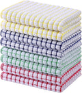 Mordimy Cotton 8 Pack Terry Kitchen Towels, 16 x 25 Inches | Super Soft and Absorbent Dish Towels, Quick Drying Hand Towels for Kitchen Drying, Blue/Yellow/Red/Green