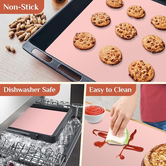 GTJ Silicone Baking Mat Roll, Reusable Baking Sheet Liners, 12 in x 10 ft | Free Cut to Size, Food-Grade, Non-Stick, Non-Slip, For Dough, Pastry, Air Fryer, Freeze Dryer, Oven Pan, Kitchen Counter