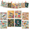 Lucomb 8 Pack Swedish Dishcloths for Kitchen, Reusable Soft Kitchen Towels Dish Cloths Set Absorbent Sponge Cleaning Washable Quick Drying Bar Hand Washing (Birds Flowers)