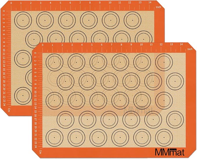 Best German Silicone Baking Mat, 2 Half Sheets Macaron Baking Mats | Non Slip Silicone Baking Sheet, Non Stick Reusable, BPA Free, PFOA Free, Non-toxic, Dishwasher Safe