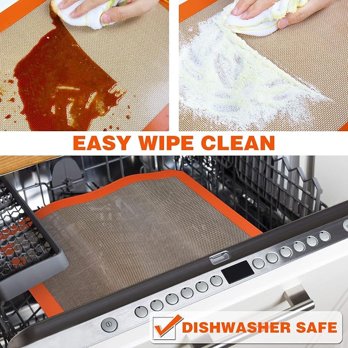 Best German Silicone Baking Mat, Half Sheet Baking Mat for Oven | Non Slip Silicone Baking Sheet, Non Stick Reusable, BPA Free, PFOA Free, Non-toxic, Dishwasher Safe