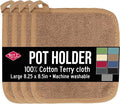 RITZ Terry Potholder & Hot Pad: Unparalleled Heat Resistant, Durable 100% Cotton – Ergonomically Designed for Optimal Grip – Easy-Care Machine Washable – 4-Pack, Mocha Brown