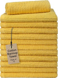 Textila Bar Mop Towels - 16x19 Inches - Pack of 12 - Lemon Yellow - Cotton Dish Cloths & Cleaning Towels for Kitchen, Bar, Restaurant, Household Use – Absorbent, Durable, Reusable