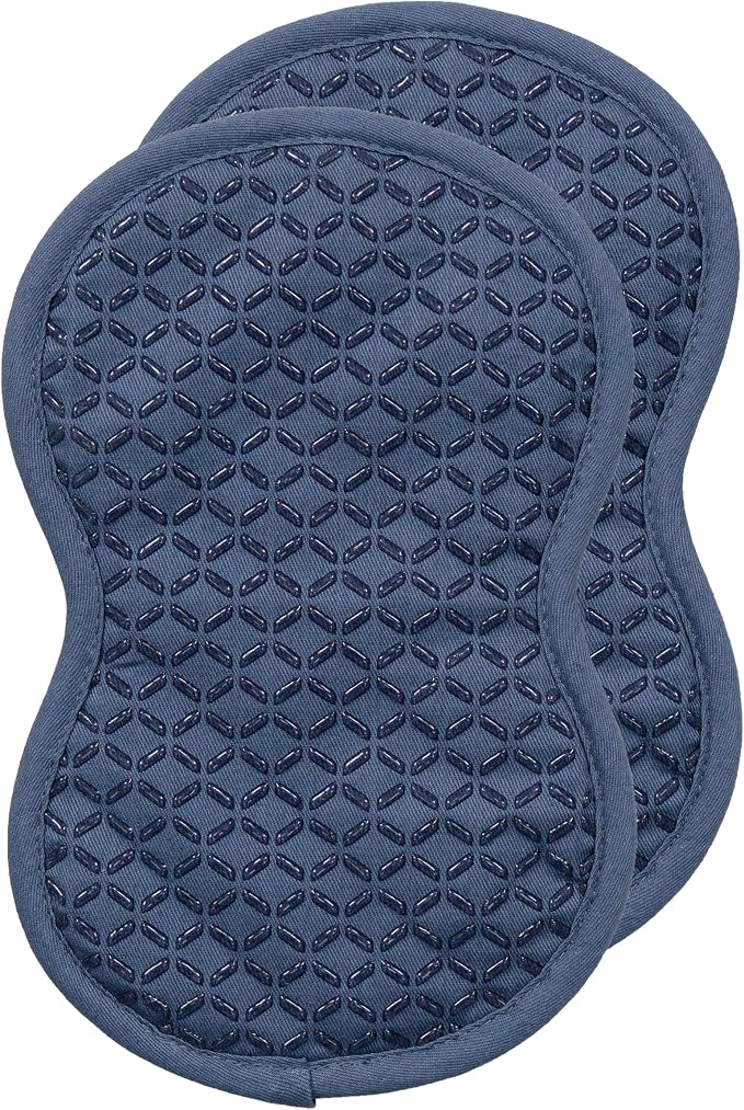All-Clad Premium Pot Holder: Heat Resistant up to 500 Degrees - 100% Cotton, 10"x8" Hot Pad for Kitchen and Barbecue, 2-Pack, Indigo