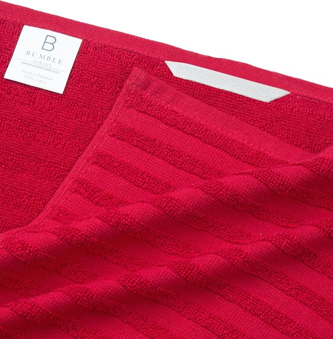Premium Kitchen Towels 6 Pack 100% Cotton, 20"x28" - Red Solid | Large 450 GSM Terry Dish Towel, Kitchen Hand Towels with Hanging Loop, Highly Absorbent for Washing and Drying Dishes