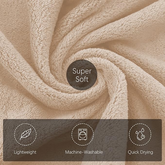 TENSTARS Silk Hemming Bath Towels for Bathroom Clearance - 27 x 55 inches - Light Thin Quick Drying - Soft Microfiber Absorbent Towel for Bath Fitness, Sports, Yoga, Travel, Gym - 2 Pack, Brown