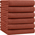 Homaxy 100% Cotton Oversized Waffle Weave Kitchen Towels 6-Pack, Rust | 20 x 28 Inches, Ultra Soft Absorbent Dish Towels, Quick Drying Large Cleaning Towels