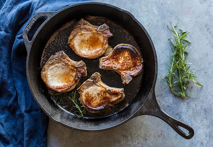 Lodge Seasoned Cast Iron Skillet 12 Inches - PFAS-Free, Non-Toxic Cookware - Use with an Oven, Stove, Grill, or Campfire - Naturally Non-Stick & Oven Safe