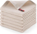 Homaxy 100% Cotton Waffle Weave Dish Cloths, 6 Pack, Beige | Soft and Absorbent Dish Towels, 12 x 12 Inches Quick Dry Dish Rags