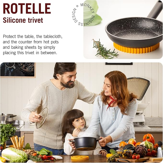 Fun Rotelle-Shaped Silicone Trivet/Hot Pads for Kitchen from a Series of Pasta-Inspired Kitchen Gadgets | Cool Hot Pads to Protect the Countertop | Original Kitchen Accessories | by Monkey Business