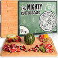 Large Cutting Board for Kitchens 24 X 18 by Grizzly Living - Heavy Duty Bamboo Cuttings Boards for Meat, Veg & Charcuterie - Large Wooden Stove Top & Countertop (24" x 18") Epicurean, Butcher