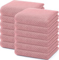 Homaxy 100% Cotton Waffle Weave Kitchen Dish Towels 12-Pack, Dried Rose | 13 x 28 Inches, Ultra Soft Absorbent Dish Towels, Quick Drying Cleaning Towels