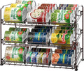 Simple Houseware 3-Tier Stackable Can Organizer Rack Hold 36 Cans, Bronze | Can Food Storage Dispenser for Pantry/Cabinet, Adjustable Dividers – 11.5" D x 17" W x 13.75" H
