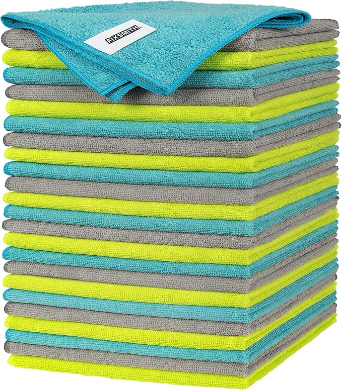 Microfiber Cleaning Cloth - Pack of 24, Multi-Functional Cleaning Towels, Size: 12 x 16 in, Highly Absorbent Cleaning Rags, Lint-Free, Streak-Free Cleaning Cloths for Car Kitchen Home Office