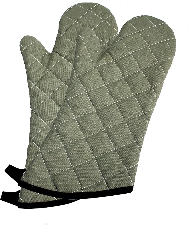 ARCLIBER 15" 425°F Terry Oven Mitts Quilted Heat Resistant Kitchen | Quilted Lining, 1 Pair, Heat Resistant, Classic, Cotton Blend, Cooking, Baking, Grilling, Non-Slip Grip