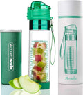 MAMI WATA Fruit Infuser Water Bottle – 24 oz BPA-Free Tritan Fruit Infused Plastic Water Bottle for Women Recipes eBook & Insulating Sleeve & Gift Box