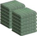 Homaxy 100% Cotton Terry Kitchen Towels, 12 Pack, Grass Green | Ultra Soft and Absorbent Dish Towels for Kitchen, Suitable for Drying and Washing Dishes
