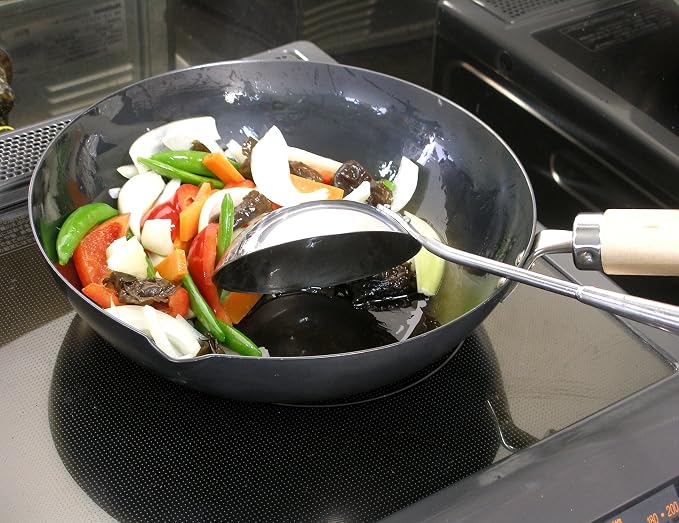 River Light Iron Frying Pan, Extreme Japan, 9.4 inches (24 cm), Induction Compatible, Made in Japan, Wok
