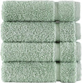 Hammam Linen Washcloth Set Premium Original Turkish Cotton, Hotel Quality for Maximum Softness & Absorbency for Face, Hand, Kitchen & Cleaning (Green, Washcloth Set, 13 in X 13 in)