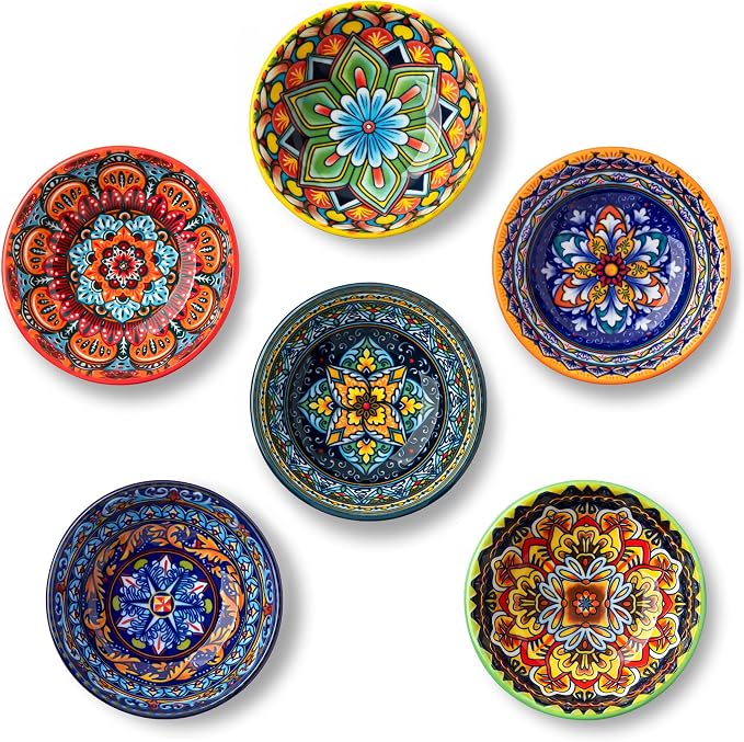 vancasso Ceramic Dipping Bowls Set of 6, 2.7 Oz Sauce Bowls | Perfect for sushi, soy sauce, dips, snacks, charcuterie, meal prep and everyday serving. Microwave & dishwasher safe