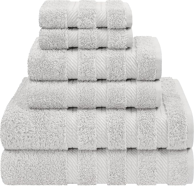 American Soft Linen 100% Cotton Luxury Turkish Towels, 6 Piece Towel Set | Soft Absorbent Quick Dry OEKO Tex Standard 100 Certificated Durable Machine Washable Premium Hotel Quality