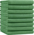 Homaxy 100% Cotton Oversized Waffle Weave Kitchen Towels 8-Pack | Grass Green, 20 x 28 Inches, Ultra Soft Absorbent Dish Towels, Quick Drying Large Cleaning Towels