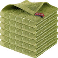 Homaxy 100% Cotton Terry Kitchen Dish Cloths, 6 Pack, Olive Green | Ultra Soft and Absorbent, Suitable for Drying and Washing Dishes