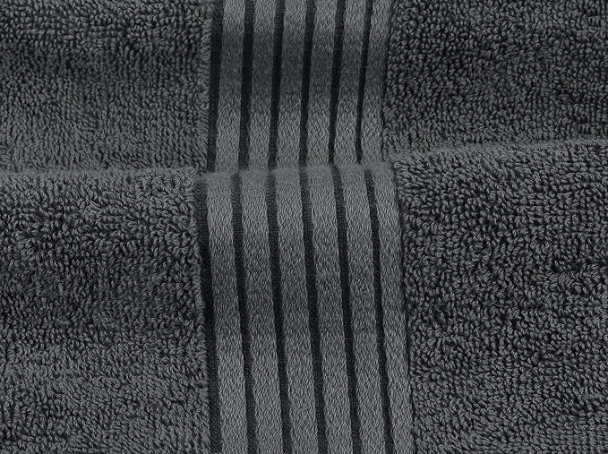 Utopia Towels 8 Piece Premium Towel Set, 2 Bath, 2 Hand, and 4 Washcloths, 100% Ring Spun Cotton, Highly Absorbent Towels for Bathroom, Sports, and Hotel, Grey (Pack of 3)