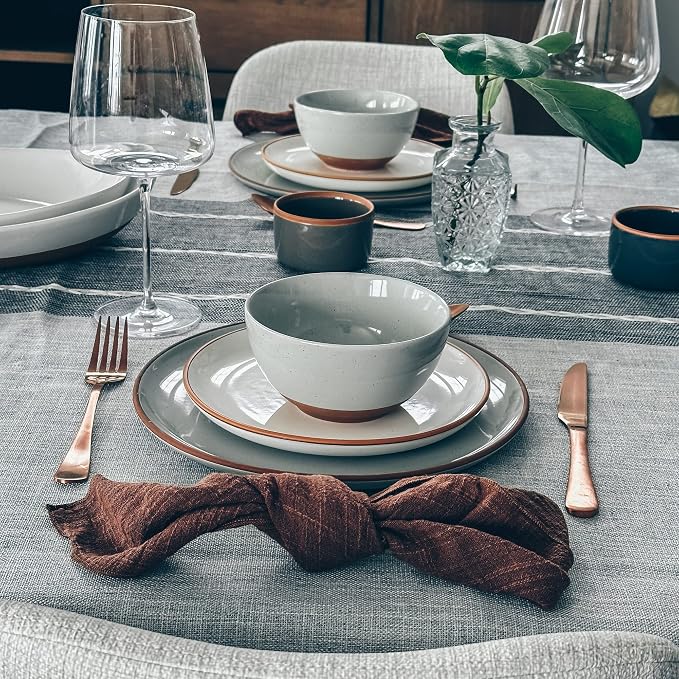 Mora Ceramic Small Dessert Bowls - 16oz, Set of 6 - Microwave, Oven and Dishwasher Safe, For Rice, Ice Cream, Soup, Snacks, Cereal, Chili, Side Dishes etc - Microwavable Kitchen Bowl, Earl Grey