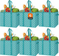 Reusable Grocery Bags 6 Pack, Foldable & Water Resistant Shopping Bags | Large Grocery Tote Bag Water Resistant Shopping Bags Foldable Grocery Bag for Clothes,Shoes and Picnic