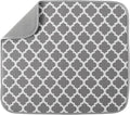 S&T INC. Dish Drying Mat, 16" x 18", Large, Trellis | Absorbent Microfiber, Kitchen Counter Mat for Dishes, Utensils, Pots and Pans, Machine Washable
