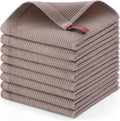 Homaxy 100% Cotton Waffle Weave Dish Cloths, 8 Pack, Brown | Soft and Absorbent Dish Towels, 12 x 12 Inches Quick Dry Dish Rags
