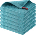 Homaxy 100% Cotton Terry Kitchen Dish Cloths, 6 Pack, Lake Blue | Ultra Soft and Absorbent, Suitable for Drying and Washing Dishes