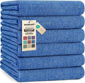 Mordimy Premium Large Cotton Kitchen Towels (18"x 28", 6 Pack), Blueberry | 100% Ring Spun Cotton, Super Absorbent, 380 GSM, Flat & Terry, Soft, Hanging Loop Dish Towels