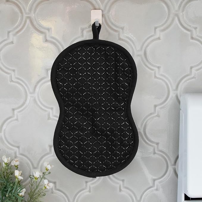 All-Clad Premium Pot Holder: Heat Resistant up to 500 Degrees - 100% Cotton, 10"x8" Hot Pad for Kitchen and Barbecue, 2-Pack, Black