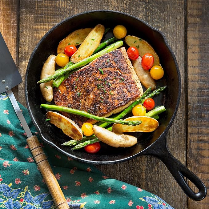 Cast Iron Skillet 3-Piece Set - 12", 10", 8" Heavy-Duty Professional Restaurant Chef Quality Pre-Seasoned Pan Cookware - For Frying, Saute, Cooking, Pizza - Black