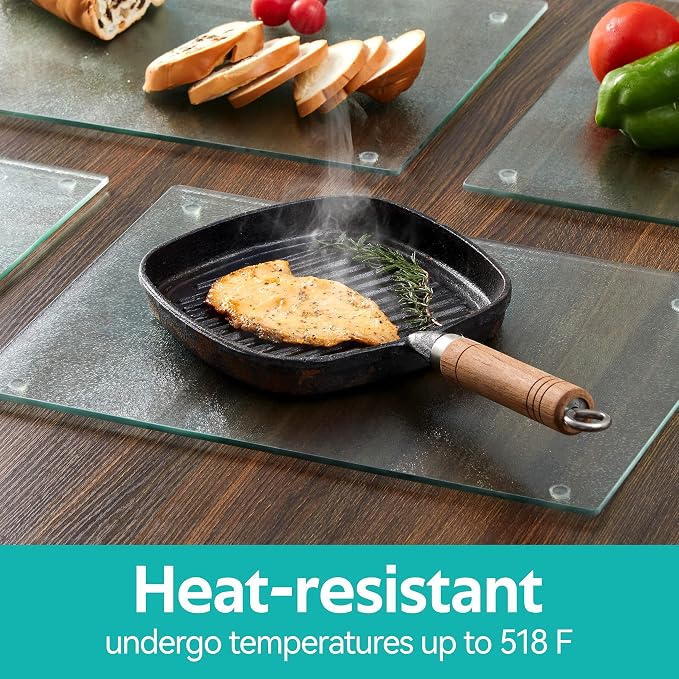 Murrey Home Glass Cutting Board for Kitchen Counter, Tempered Glass Chopping Boards Dishwasher Safe, Small Clear Countertop Tray, Scratch Resistant, Heat Resistant, Non Toxic, Clear, 24"x18"