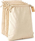Cotton Storage Bags – X-Large 14x17 Inch (6-Pack) – Reusable Muslin Bags with Drawstrings – Biodegradable Canvas Fabric Sacks – Perfect for Bread, Bulk Produce, Potatoes, Onions, Shoes