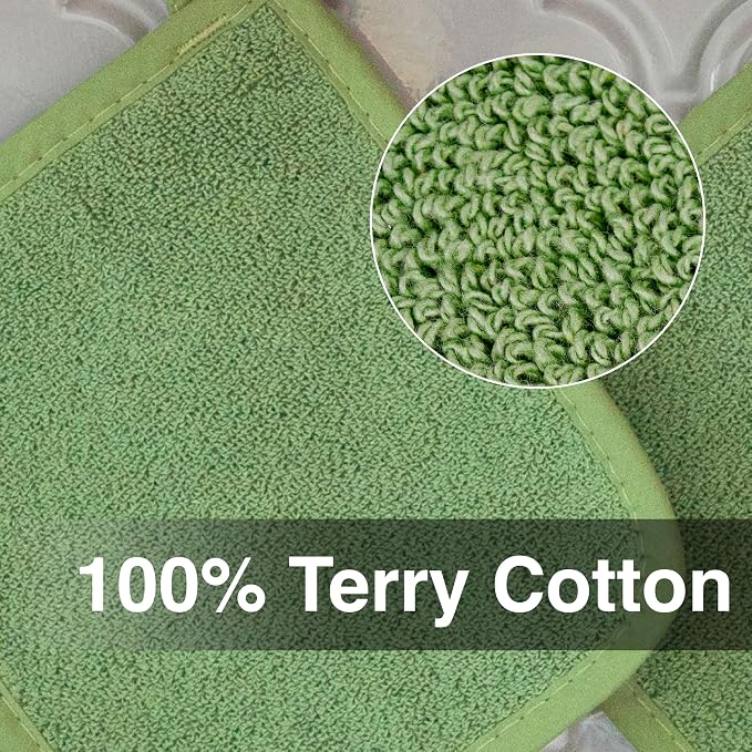 RITZ Terry Potholder & Hot Pad: Unparalleled Heat Resistant, Durable 100% Cotton – Ergonomically Designed for Optimal Grip – Easy-Care Machine Washable – 4-Pack, Cactus Green