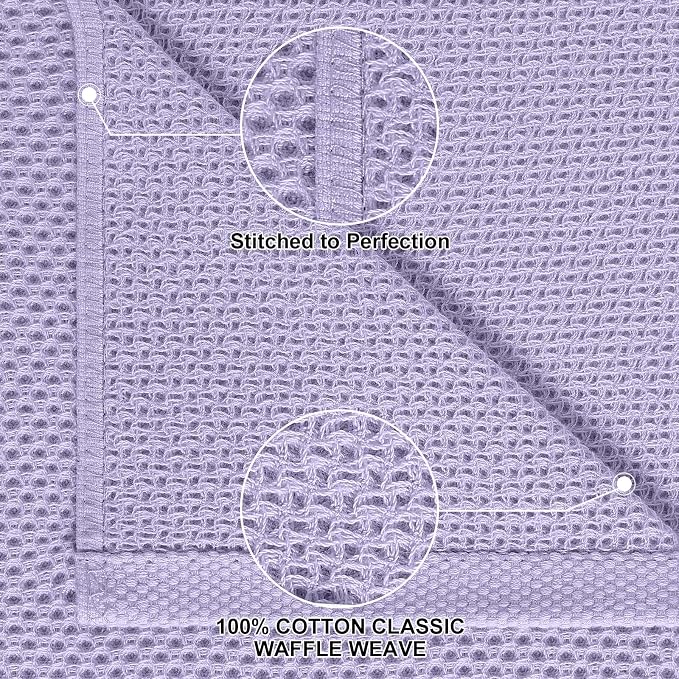 Homaxy 8 Pack 100% Cotton Kitchen Towels and Dishcloths Set, Lavender | 12 x 12 Inches and 13 x 28 Inches Kitchen Towels Set, Ultra Soft Absorbent Dish Cloths for Washing Dishes