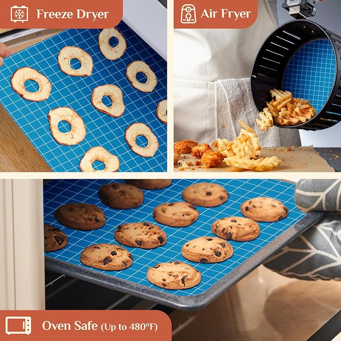 GTJ Silicone Baking Mat Roll, Reusable Baking Sheet Liners, 16 in x 10 ft | Free Cut to Size, Food-Grade, Non-Stick, Non-Slip, For Dough, Pastry, Air Fryer, Freeze Dryer, Oven Pan, Kitchen Counter