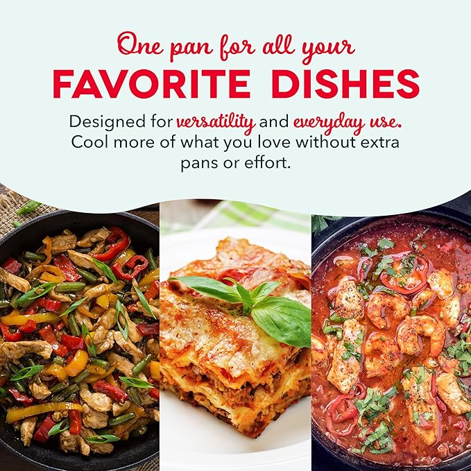 Dash Family Size Electric Skillet with Lid, 6-Quart Nonstick, Black | Large Frying Pan, Removable Temperature Control Probe, Tempered Glass Lid, 14-Inch Cooking Surface